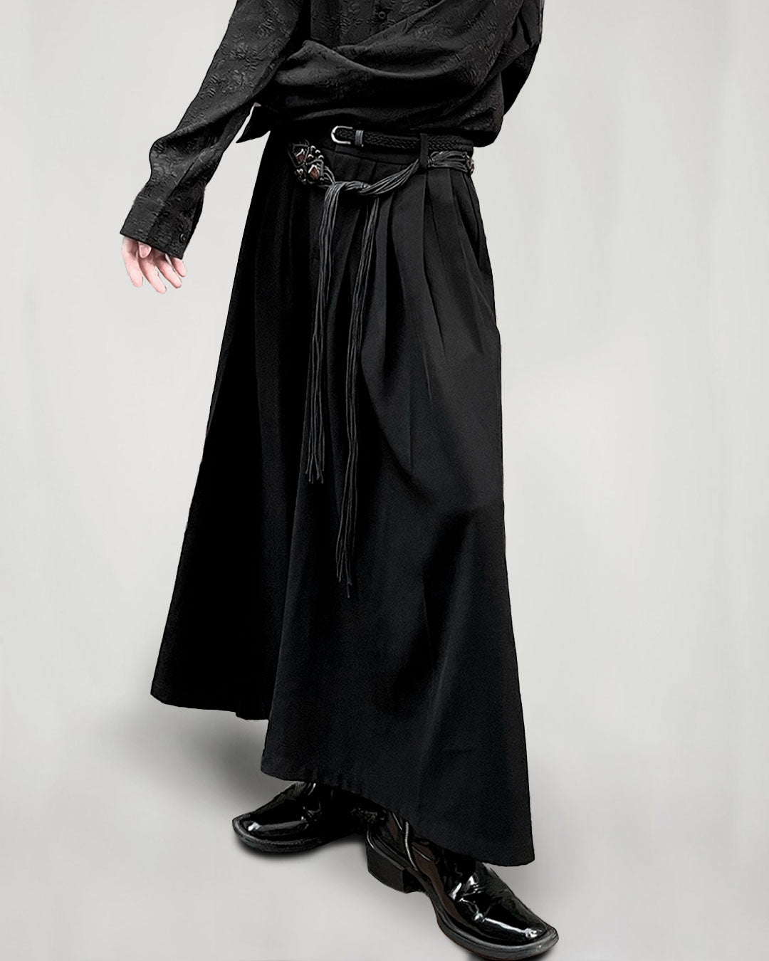 ♤♥WIDE FLARE PANTS – Black Gravity