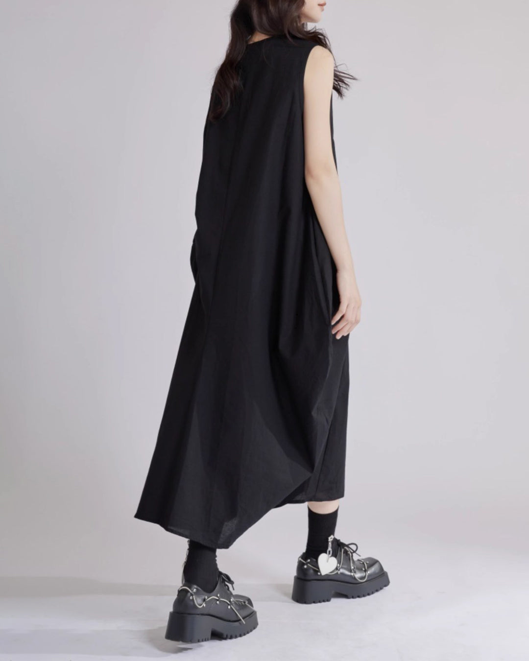 ♥ASYMMETRIC GATHERED SLEEVELESS DRESS