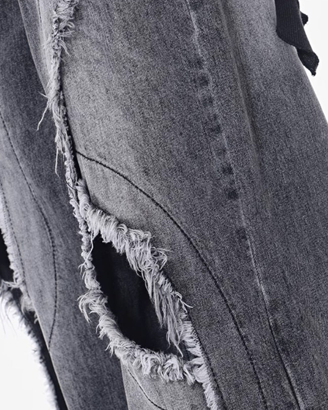 ♥CUT-OUT CURVE PANEL WIDE DENIM