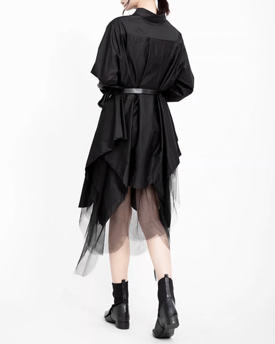♥SHEER LAYER FLARE SHIRT