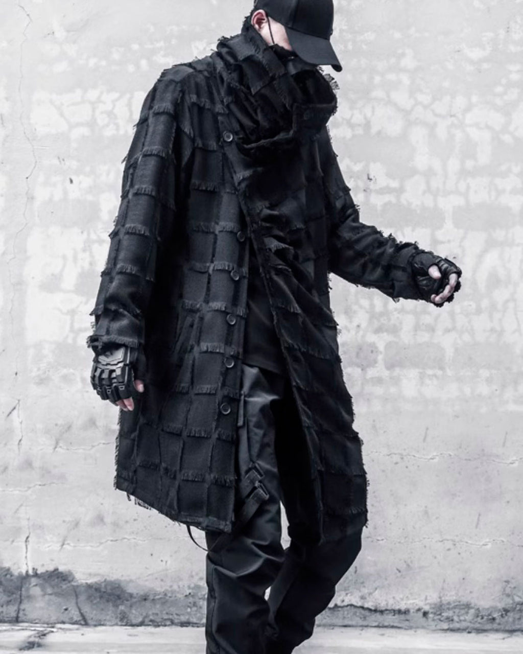 ♠STRIPE LATTICE FRINGE COAT