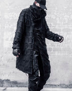 ♠STRIPE LATTICE FRINGE COAT