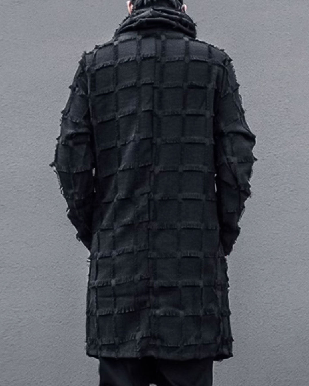 ♠STRIPE LATTICE FRINGE COAT