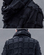 ♠STRIPE LATTICE FRINGE COAT
