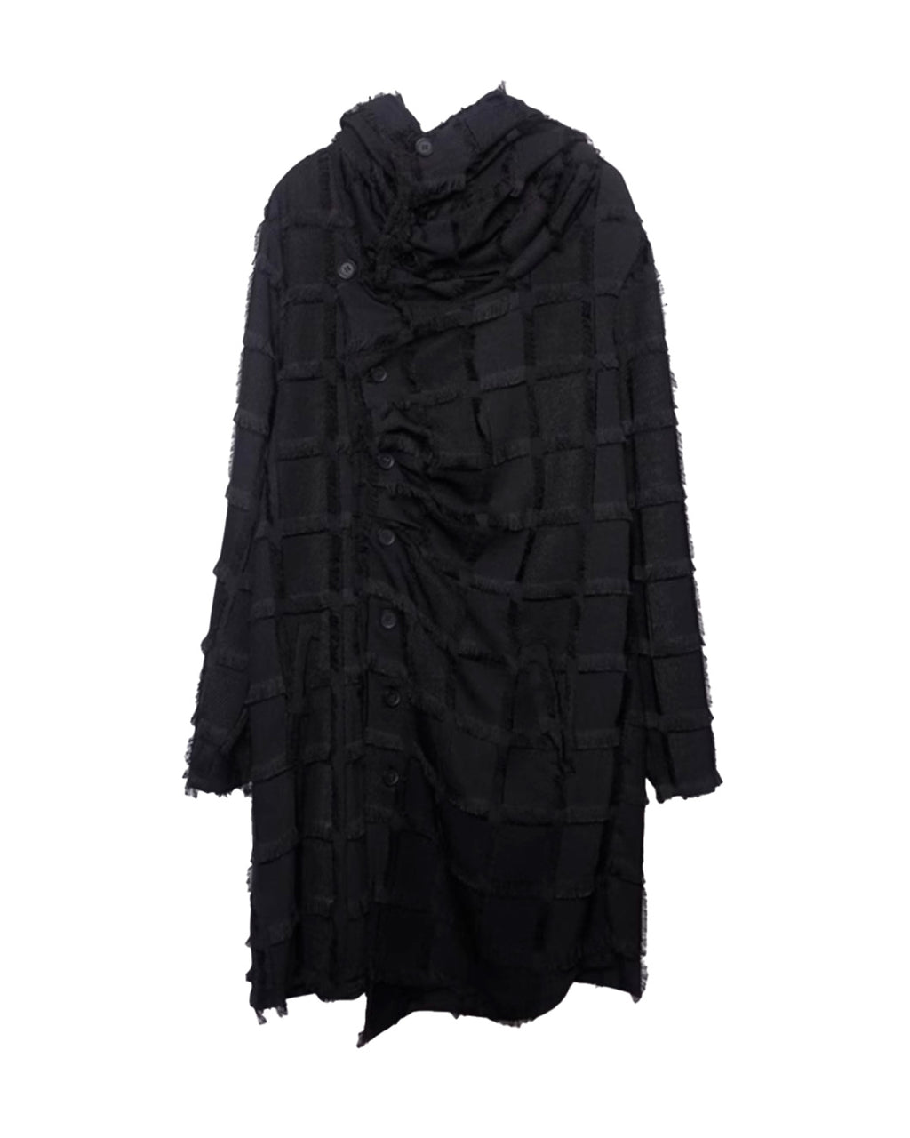 ♠STRIPE LATTICE FRINGE COAT