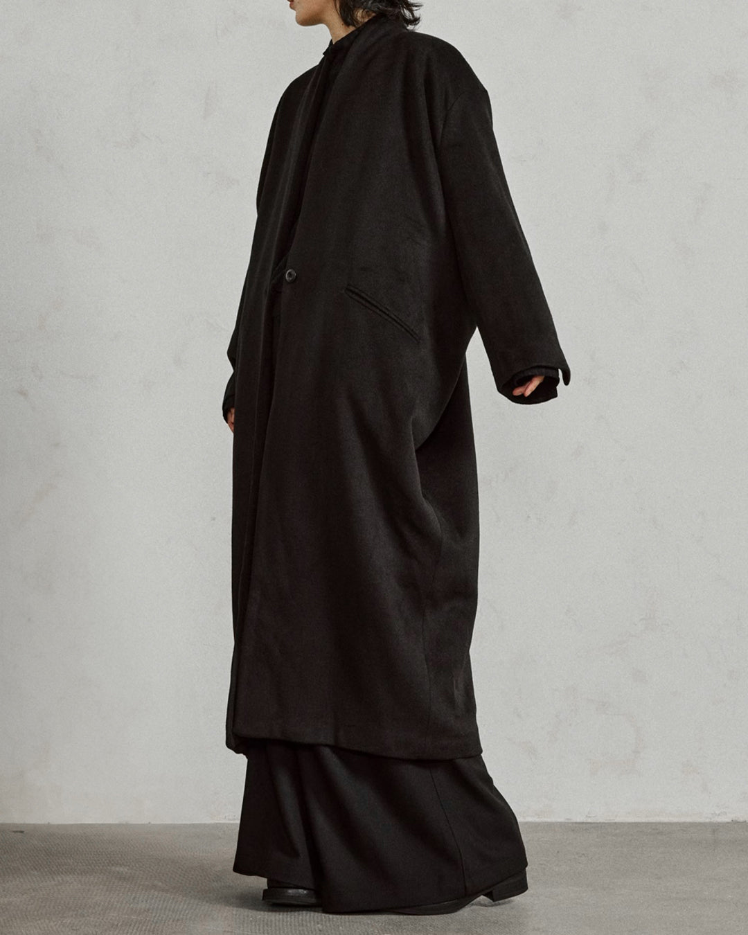 ♠WOOL COLLARLESS COAT