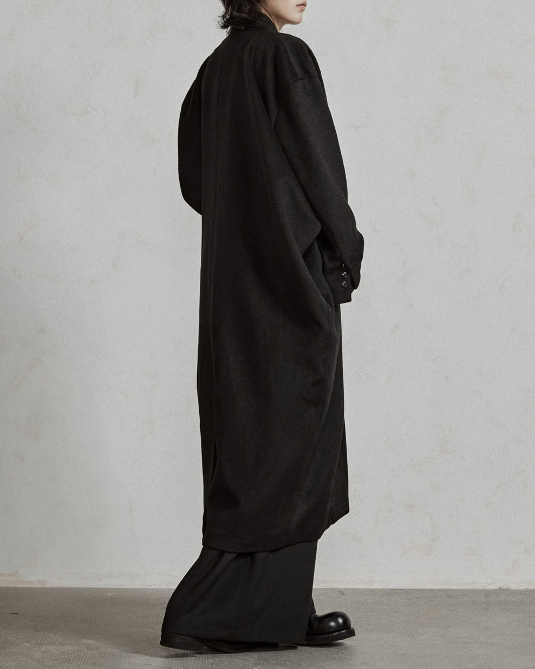 ♠WOOL COLLARLESS COAT