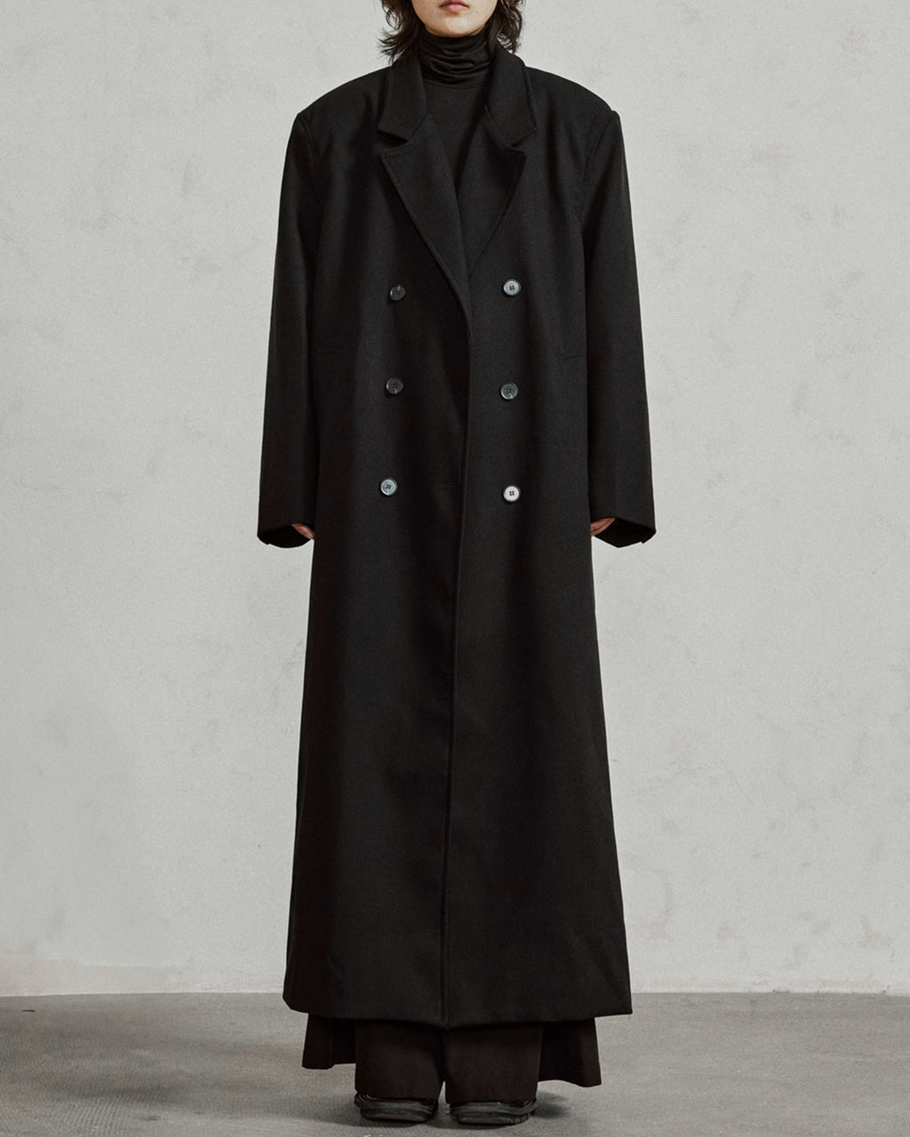 ♠WIDE SHOULDER DOUBLE LONG COAT