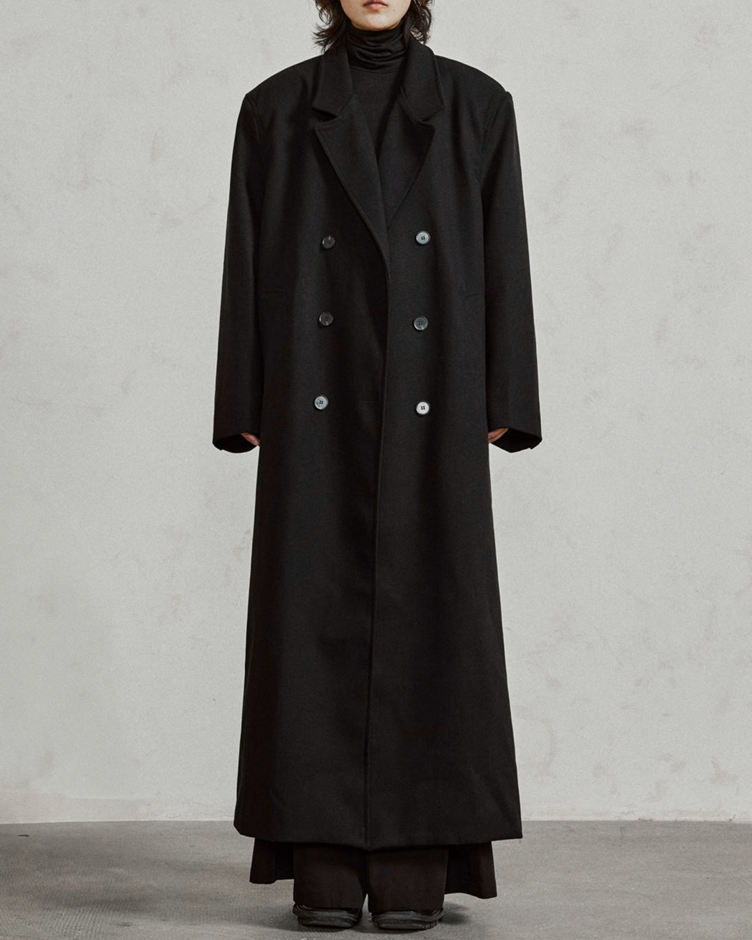 ♠WIDE SHOULDER DOUBLE LONG COAT