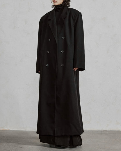 ♠WIDE SHOULDER DOUBLE LONG COAT