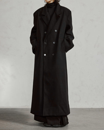 ♠WIDE SHOULDER DOUBLE LONG COAT