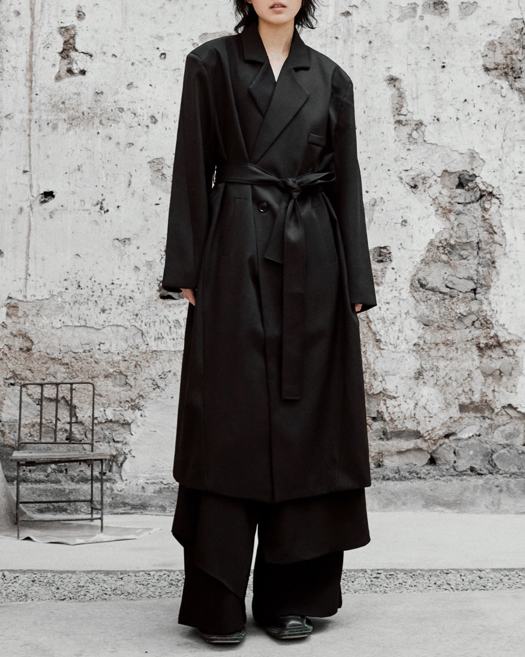【10%OFF】♠BELTED OVERSIZED LONG JACKET
