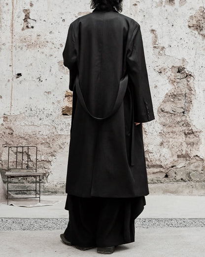 ♠BELTED OVERSIZED LONG JACKET