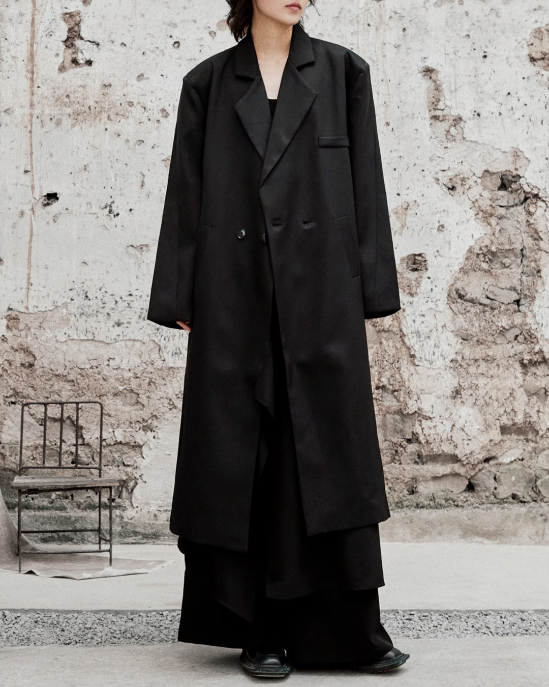 ♠BELTED OVERSIZED LONG JACKET