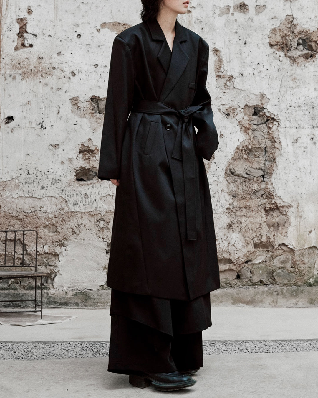 【10%OFF】♠BELTED OVERSIZED LONG JACKET