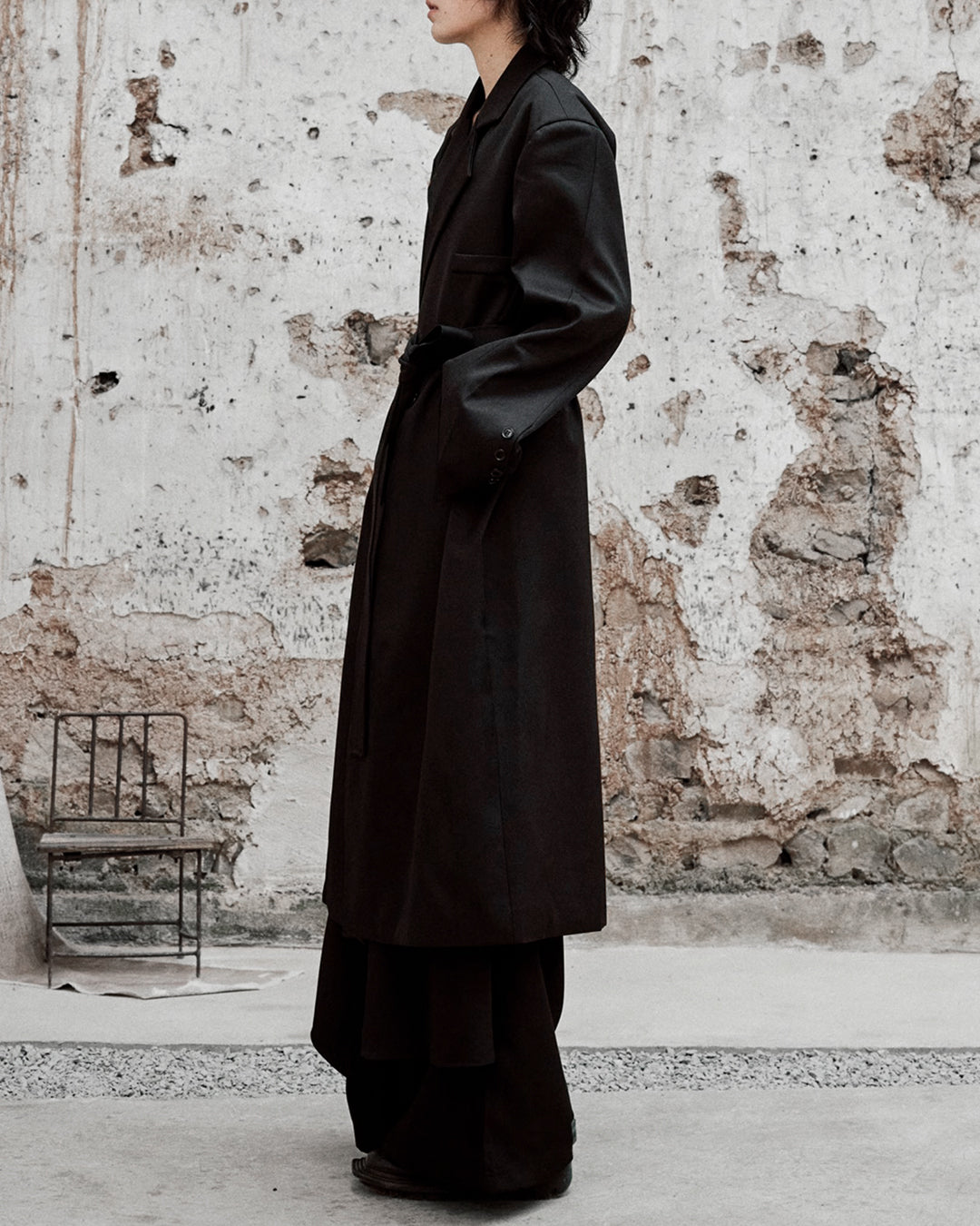 ♠BELTED OVERSIZED LONG JACKET