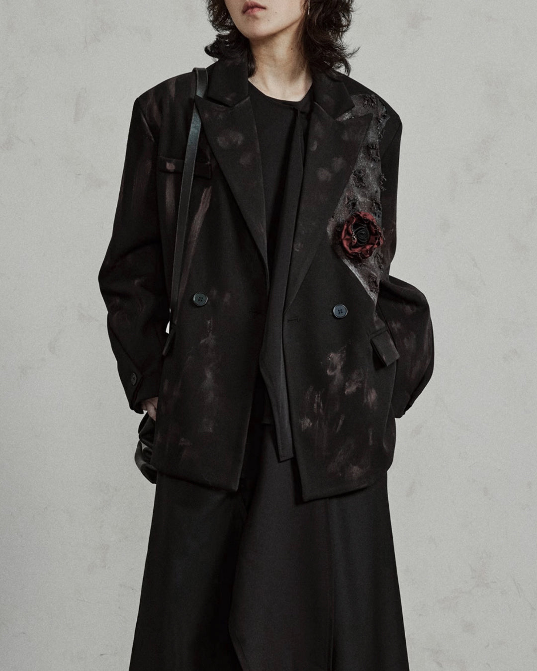 ♠DAMAGED ROSE TAILORED JACKET