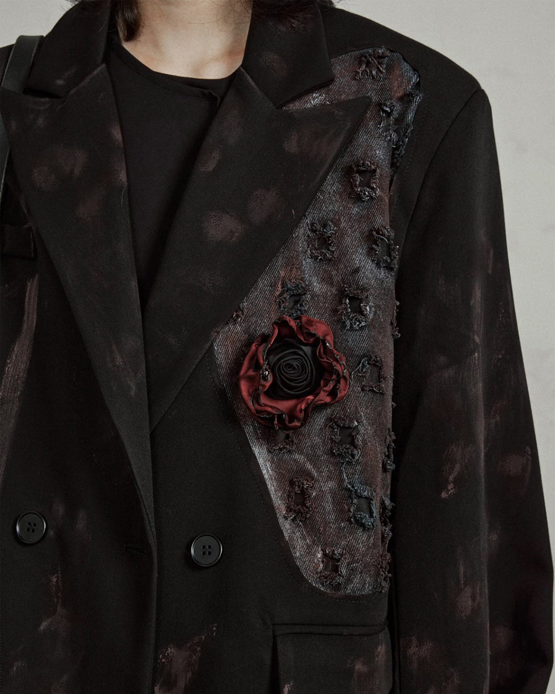 ♠DAMAGED ROSE TAILORED JACKET
