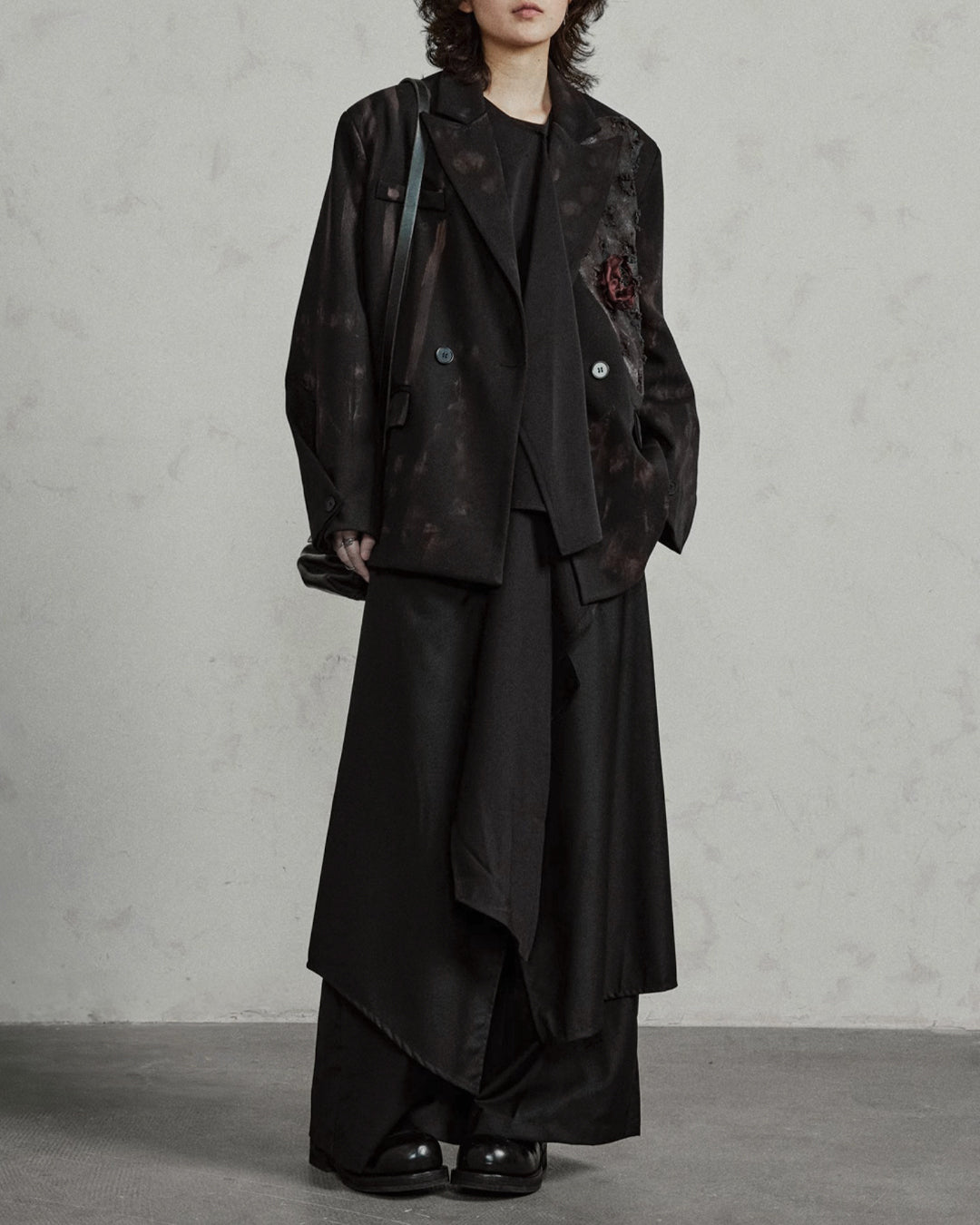 ♠DAMAGED ROSE TAILORED JACKET