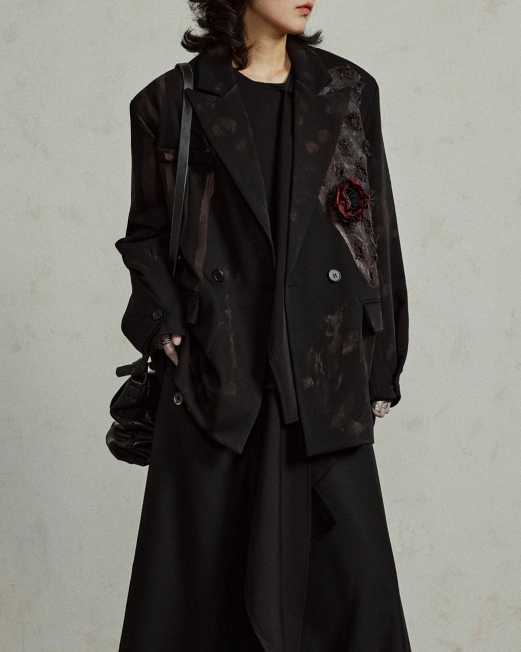 ♠DAMAGED ROSE TAILORED JACKET