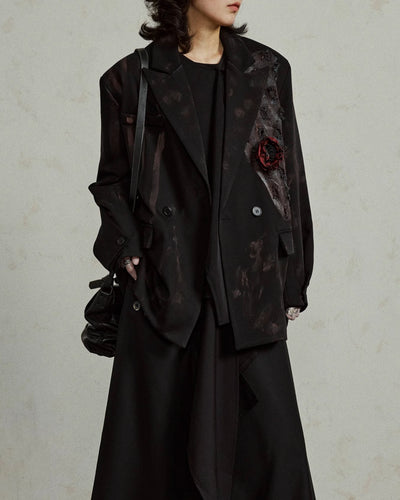 ♠DAMAGED ROSE TAILORED JACKET