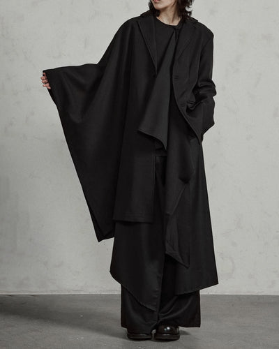 ♠ASYMMETRY MID-LENGTH CLOAK JACKET