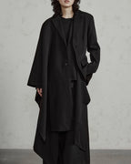 ♠ASYMMETRY MID-LENGTH CLOAK JACKET