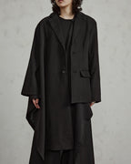 ♠ASYMMETRY MID-LENGTH CLOAK JACKET