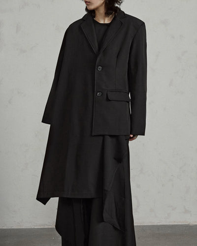♠ASYMMETRY MID-LENGTH CLOAK JACKET