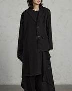 ♠ASYMMETRY MID-LENGTH CLOAK JACKET