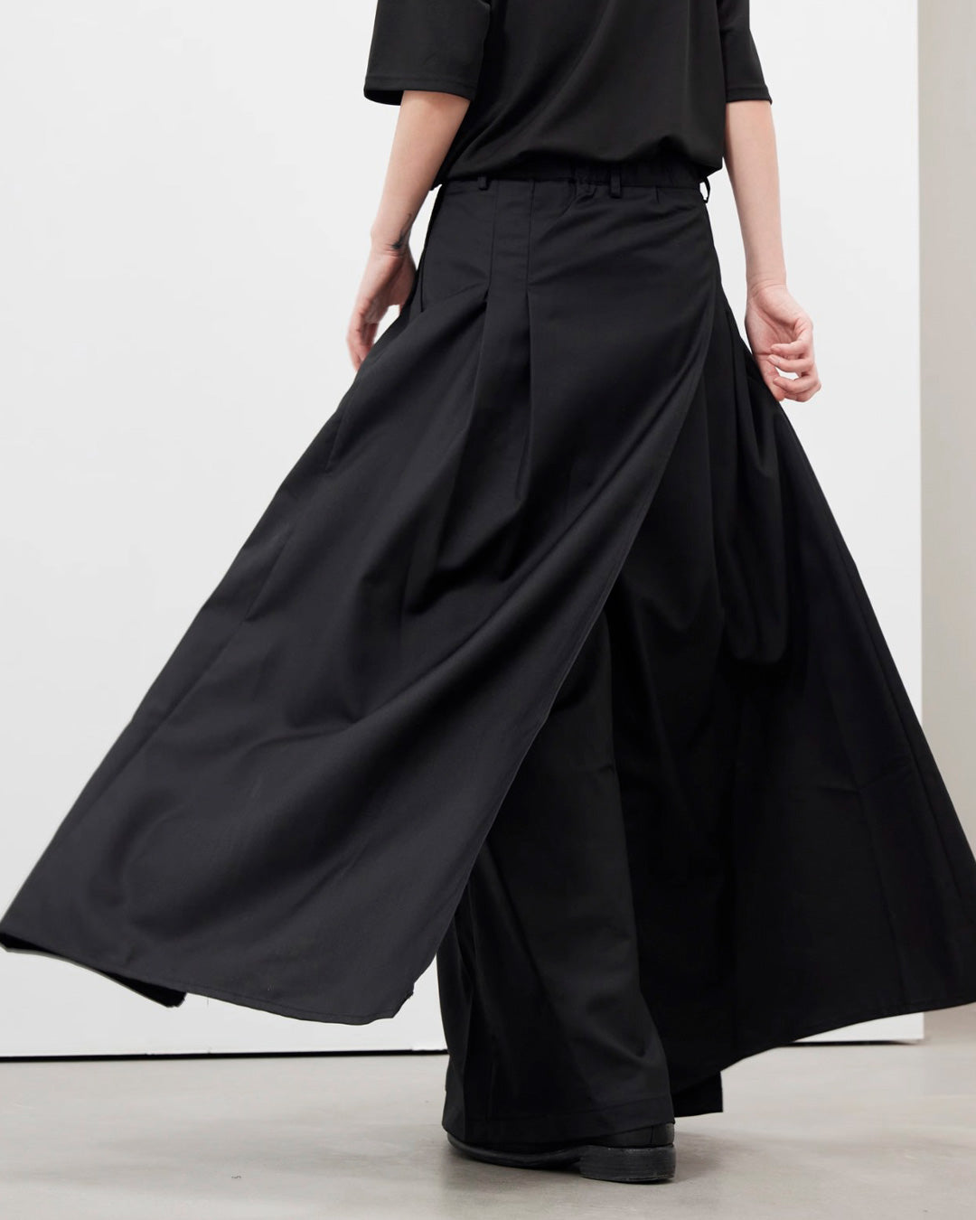 ♤DOUBLE LAYERED WIDE PANTS – Black Gravity