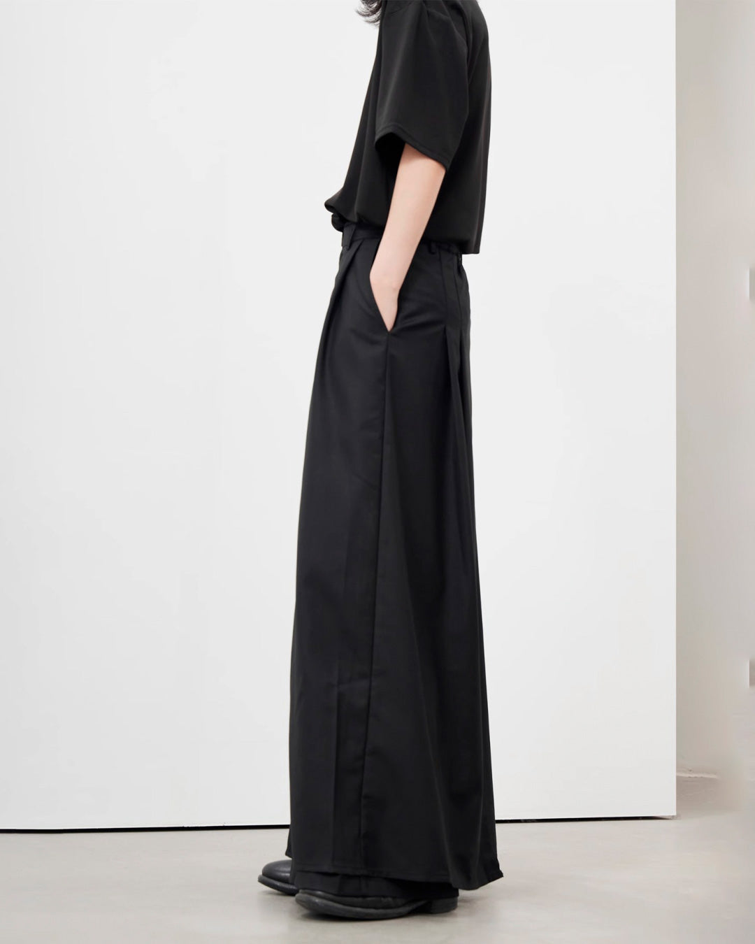 ♠DOUBLE LAYERED  WIDE PANTS