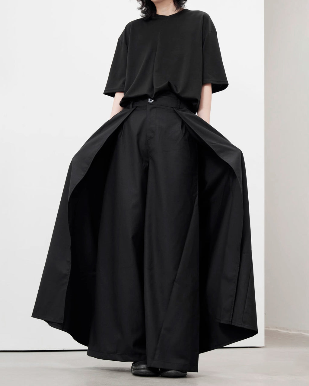 ♠DOUBLE LAYERED  WIDE PANTS