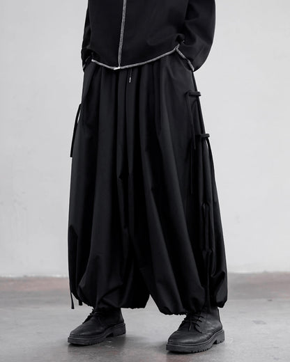 ♠STRINGS DECO DRAPE BALLOON PANTS