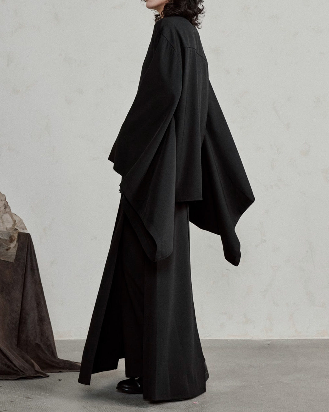 ♠WIDE SLEEVE DRAPED SHIRT