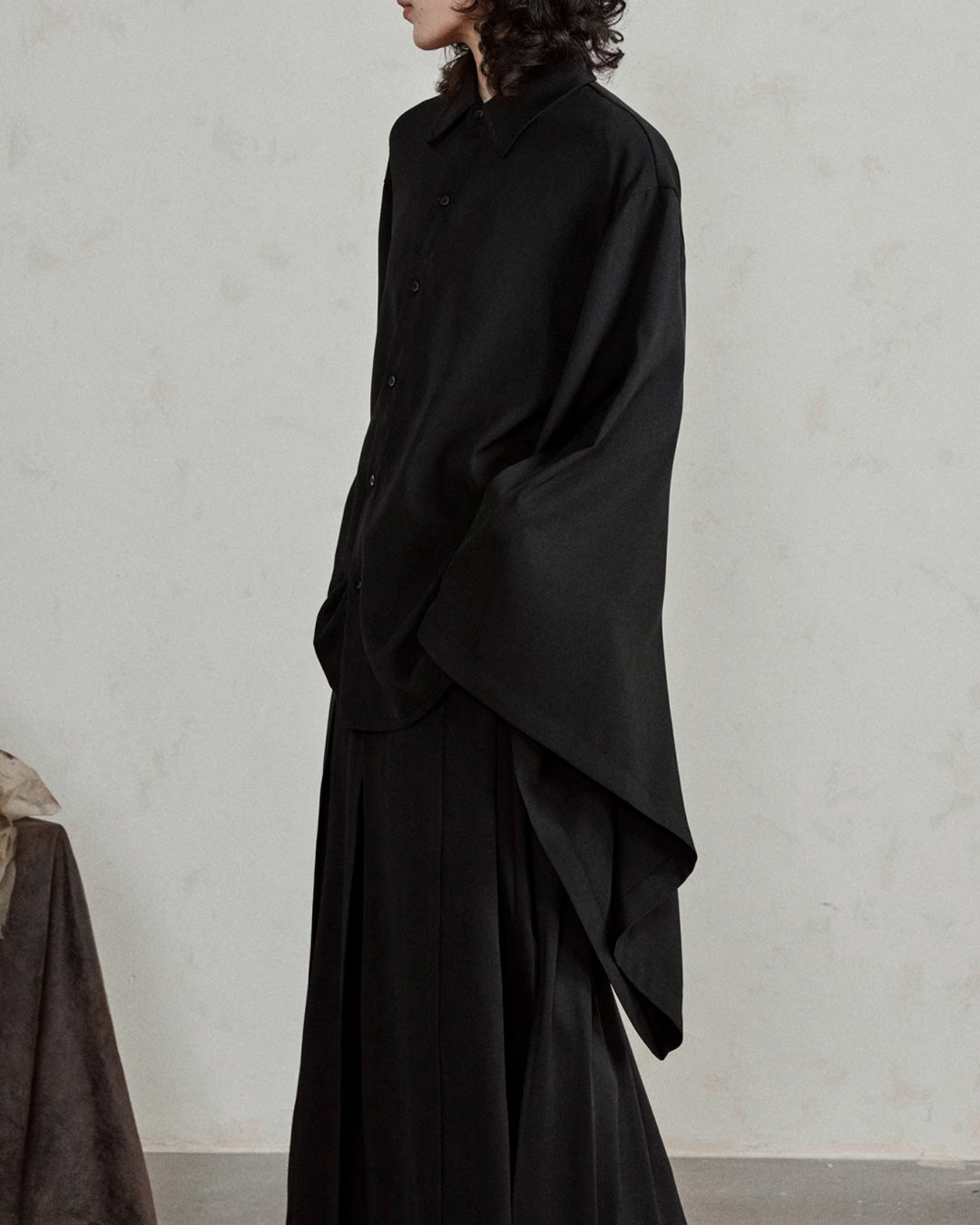 ♠WIDE SLEEVE DRAPED SHIRT