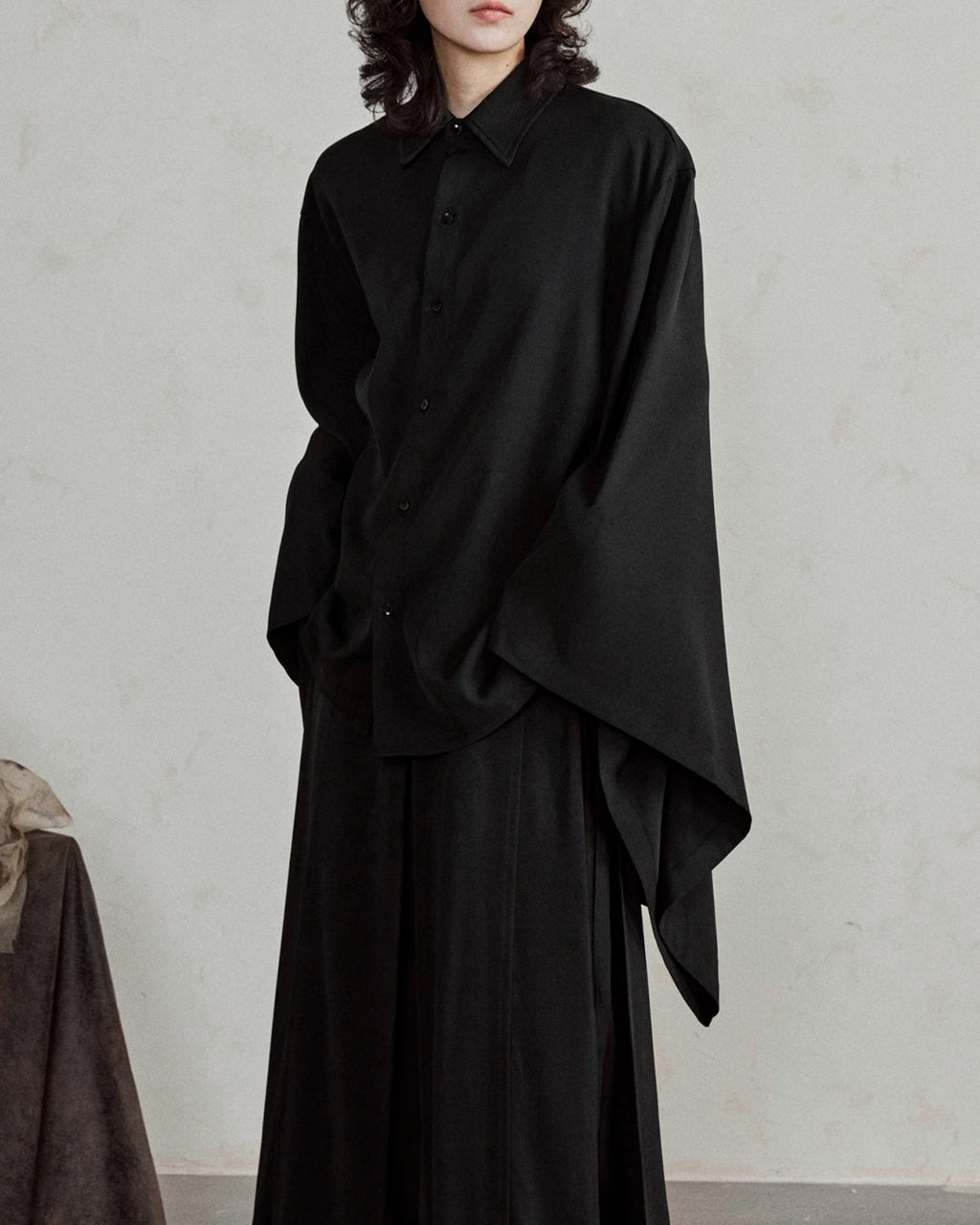 ♠WIDE SLEEVE DRAPED SHIRT