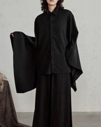 ♠WIDE SLEEVE DRAPED SHIRT
