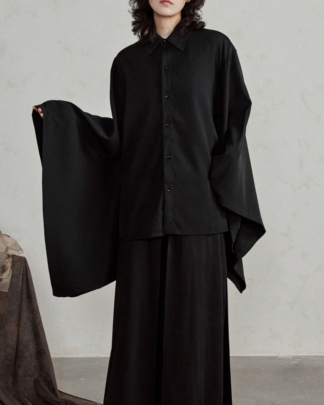 ♠WIDE SLEEVE DRAPED SHIRT
