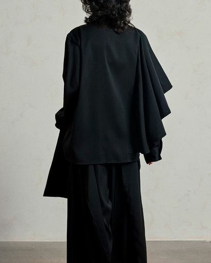 ♠ASYMMETRY SHAWL SHIRT