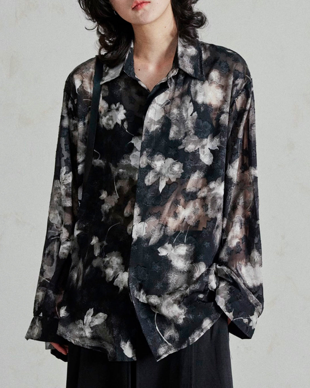 ♠CRAFT FLOWER SHEER SHIRT