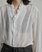 ♠SHEER STRIPE FRILL SHIRT
