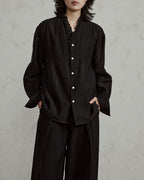 ♠SHEER STRIPE FRILL SHIRT