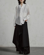 ♠SHEER STRIPE FRILL SHIRT