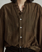 ♠SHEER STRIPE FRILL SHIRT
