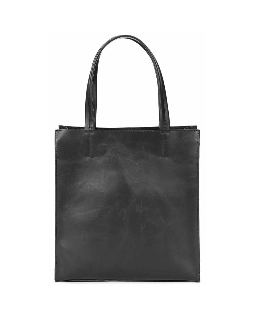 ♠♥FAKE LEATHER BOX TOTE BAG