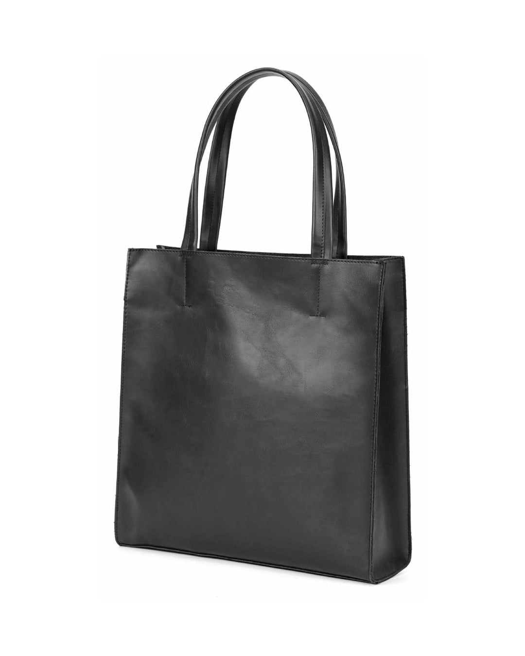 ♠♥FAKE LEATHER BOX TOTE BAG