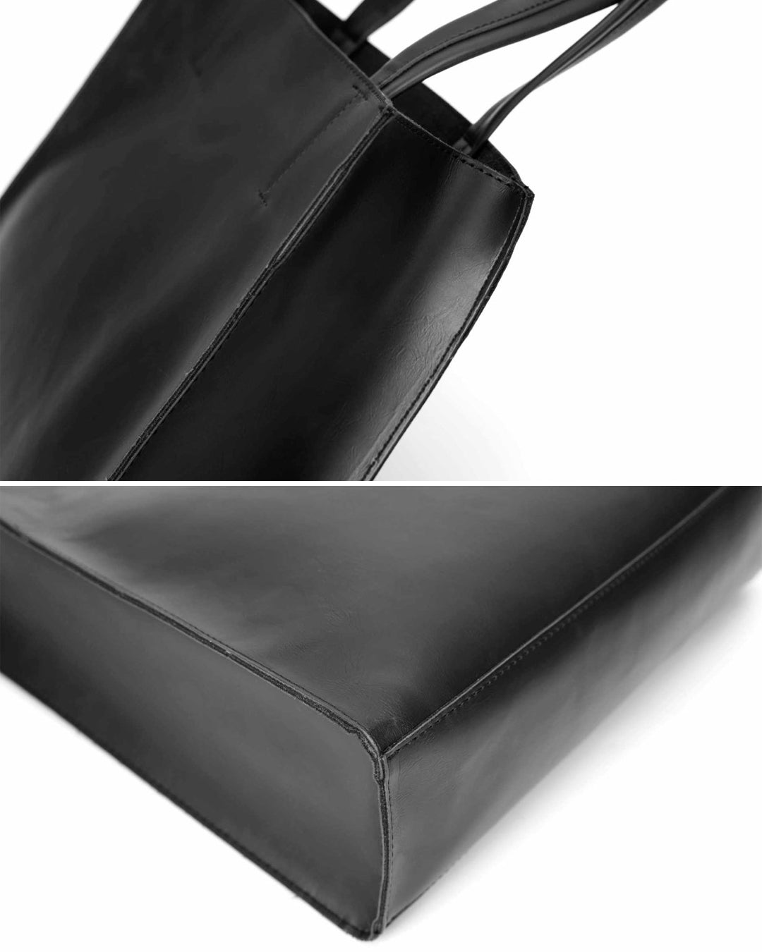 ♠♥FAKE LEATHER BOX TOTE BAG