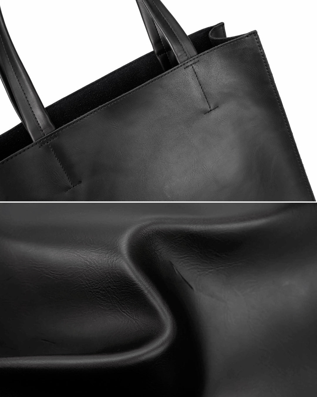 ♠♥FAKE LEATHER BOX TOTE BAG