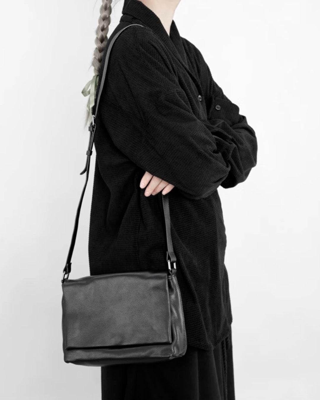 ♠♥LEATHER FLAP SHOULDER BAG